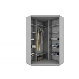 Dulap Cupe de Colt 4home, 1PAL 1 Oglinda, Stejar Craft Gri 2P-05, 140x240x140 cm