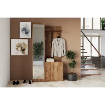 Прихожая 4home Malibu с зеркалом, Дуб Крафт Золотой