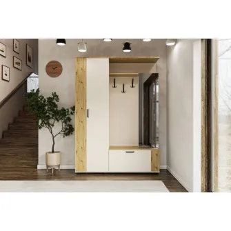 Hol 4home Mira cu oglinda, Stejar Kraft Gri/Gri 