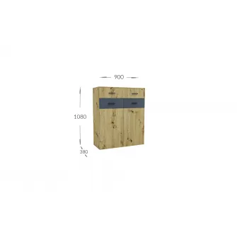 Прихожая 4home Urban L, Дуб Крафт Табако/Графитовый Серый