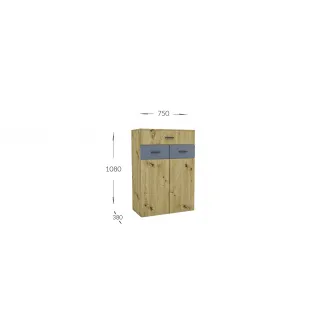 Прихожая 4home Urban S, Дуб Артизан/Антрацит