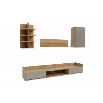 Living 4home Calisto, Stejar Kraft Auriu/Argila Gri