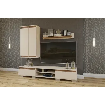 Living 4home Lilu, Stejar Kraft Auriu/Nimfea Alba