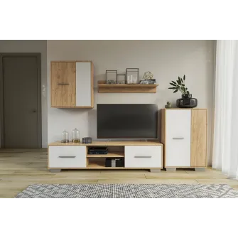Living 4home Zeta, Stejar Kraft Auriu/Nimfea Alba
