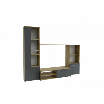 Living “Emma” 1790/2200/310, Stejar artisan / Gri grafit