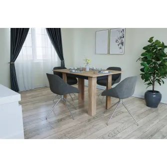 Masa 4home Family, extensibila, Stejar Kraft Auriu/Antracit