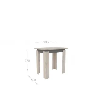 Masa 4home Family, extensibila, Stejar Kraft Auriu/Antracit