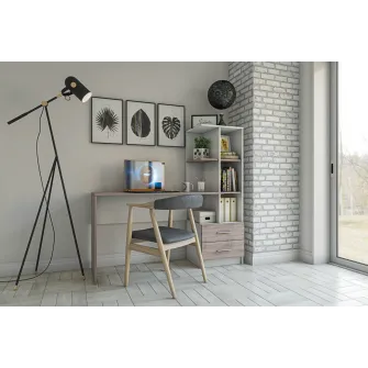 Masa 4home Flex (Masa stanga), 148.5x142x50 cm, Industrial/Nimfea Alba