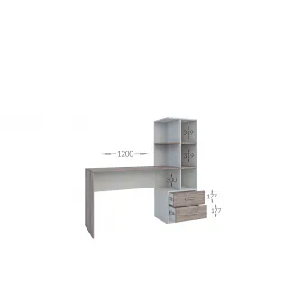 Masa 4home Flex (Masa stanga), 148.5x142x50 cm, Industrial/Nimfea Alba