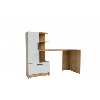 Masa 4home Standard (Masa dreapta), 150x120x60 cm, Stejar Kraft Auriu/Nimfea Alba