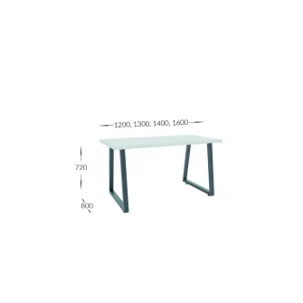 Masa de dining 4home Atlanta, picioare metalice, Stejar Sonoma, 120x80 cm