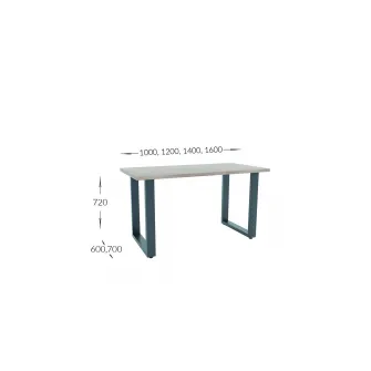 Masa de dining 4home Denver, picioare metalice, Stejar Kraft Tabaco, 120x60 cm