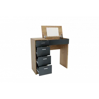 Masa de toaleta 4home Charm, 90x82x42 cm, Stejar Kraft Auriu/Gri Grafit