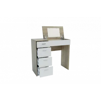 Masa de toaleta 4home Charm, 90x82x42 cm, Stejar Sonoma/Nimfea Alba