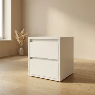 Тумба прикроватная 4home Ideea, 40x40x35 см, 2 ящика, Нимфея Альба/Нимфея Альба
