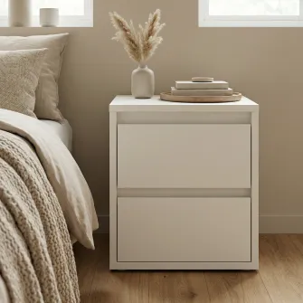 Тумба прикроватная 4home Ideea, 40x40x35 см, 2 ящика, Нимфея Альба/Нимфея Альба
