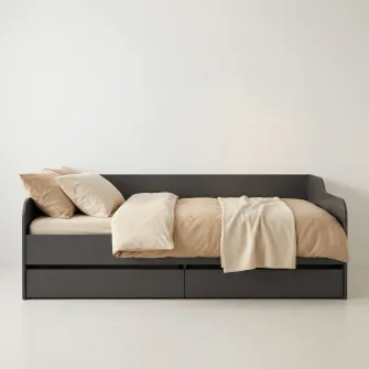 Кровать 4home Ideea, 90x200 см, Графитовый Серый/Графитовый Серый
