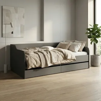 Кровать 4home Ideea, 90x200 см, Графитовый Серый/Графитовый Серый