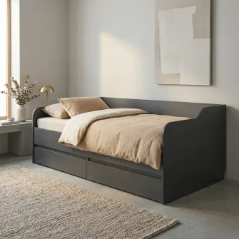 Кровать 4home Ideea, 90x200 см, Графитовый Серый/Графитовый Серый