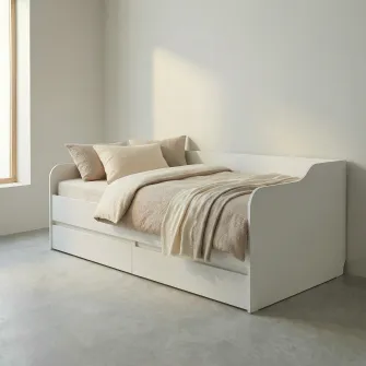 Кровать 4home Ideea, 90x200 см, Нимфея Альба/Нимфея Альба