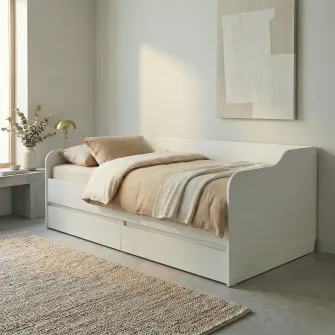 Кровать 4home Ideea, 90x200 см, Нимфея Альба/Нимфея Альба