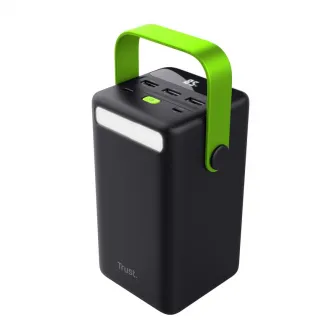 50000mAh XXL Power bank - Trust Redoh XXL, Flashlight, Battery level indicator, Charging technology:auto-detect, USB PD 3.0 + PPS, 3x USB port A type, 1x USB port C type, Total weight 1132g, Black