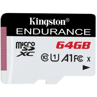 64 ГБ microSD Class10 A1 UHS-I FC Kingston High Endurance, 600x, до: 95 МБ/с, высокая производительность, бесшовная запись
