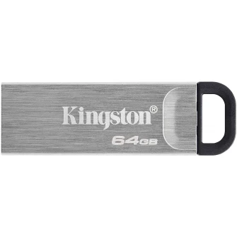 64GB USB3.2  Kingston DataTraveler Kyson Silver, Metal casing, Compact and lightweight (Read 200 MByte/s)