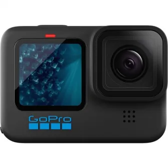 Action Camera GoPro HERO 11 Black, Photo-Video Resolutions:27MP/5.3K60+2.7K240, 8xslow-motion, waterproof 10m, voice control, 3x microphones, hyper smooth 5.0, Live streaming, Timewarp 3.0, HDR, GPS, Wi-Fi, Bluetooth, microSD, micro HDMI, USB-C, 3.5mm, Ba