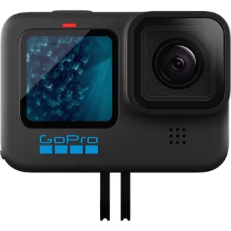 Action Camera GoPro HERO 11 Black, Photo-Video Resolutions:27MP/5.3K60+2.7K240, 8xslow-motion, waterproof 10m, voice control, 3x microphones, hyper smooth 5.0, Live streaming, Timewarp 3.0, HDR, GPS, Wi-Fi, Bluetooth, microSD, micro HDMI, USB-C, 3.5mm, Ba