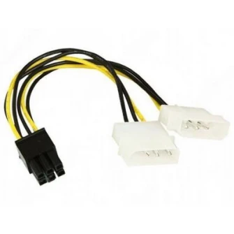 Adapter cable PCI-E - Gembird CC-PSU-6 Internal Power Adapter cable for PCI-E 6pin, 1 x 5.25'' Power male to 1 x 5.25'' Power female and PCI-E 6pin connector