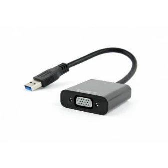 Adapter USB3.0-VGA  Gembird  AB-U3M-VGAF-01, USB3 to VGA video adapter cable, blister, Black