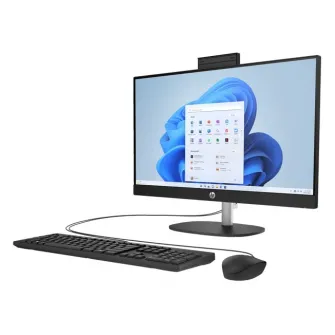 All-in-One PC - 27'' HP AiO 27-cr1007ci 27'' FHD IPS Non-Touch, Intel Core Ultra 5 125U, 1x16Gb DDR5 5600, 512GB M.2 PCIe NVMe SSD, Intel Internal Graphics, CR, FHD IR Cam, WiFi6 2x2 + BT5, HDMI, LAN, Wired KB and Mouse 125, FreeDos, Jet Black.
