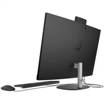All-in-One PC - 27'' HP AiO 27-cr1007ci 27'' FHD IPS Non-Touch, Intel Core Ultra 5 125U, 1x16Gb DDR5 5600, 512GB M.2 PCIe NVMe SSD, Intel Internal Graphics, CR, FHD IR Cam, WiFi6 2x2 + BT5, HDMI, LAN, Wired KB and Mouse 125, FreeDos, Jet Black.