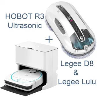 Bundle HOBOT ''Vacuum Cleaning Robot Legee D8 + Legee LuLu + Window Cleaning Robot R3''