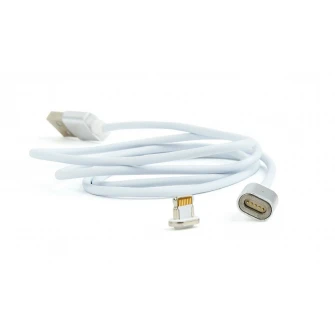 Cable 8-pin 1m - CC-USB2-AMLMM-1M, Magnetic USB 2.0 to 8-pin male connector cable, silver, 1 m