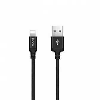 Cable  USB to Lightning   HOCO “X14 Times speed”,  1m,  Black, up to 2.0A, Charging Data Cable, Outer material: PVC