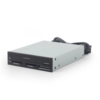 Картридер Gembird FDI2-ALLIN1-03, встроенный USB-кардридер с портом SATA, черный