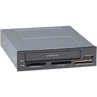 Картридер Gembird FDI2-ALLIN1-03, встроенный USB-кардридер с портом SATA, черный