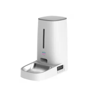 Easy Pet automatic pet feeder 4L for dogs and cats, LED display, Program from 1 to 6 meals/day, Control panel, Child lock, Dual power modes: anti-bite USB cable/batteries (4xAA not included), 17x32x33cm, white