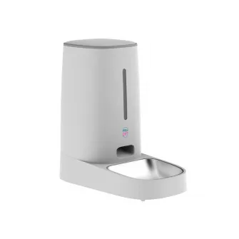 Easy Pet automatic pet feeder 4L for dogs and cats, LED display, Program from 1 to 6 meals/day, Control panel, Child lock, Dual power modes: anti-bite USB cable/batteries (4xAA not included), 17x32x33cm, white