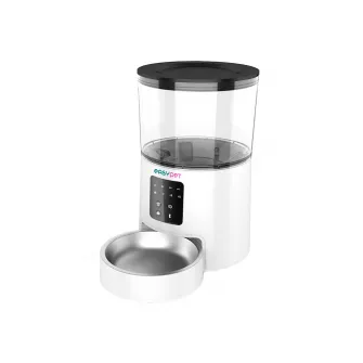 Easy Pet automatic pet feeder 4L for dogs and cats, Program from 3 to 6 meals/day, Control panel, Child lock, Dual power modes: USB cable/batteries (3xLR20/D not included), Transparent container, 20.5x32.1x32.6cm,  white