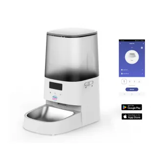 Easy Pet automatic pet feeder 5L for dogs and cats with Wi-Fi and App (Tuya Smart), Program from 1 to 10 meals/day, Touch panel, LED display, Child lock, Dual power modes: anti-bite USB cable/batteries (3xLR20/D not included), Semi-transparent container,