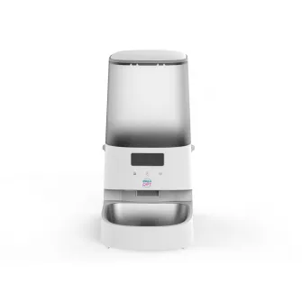 Easy Pet automatic pet feeder 5L for dogs and cats with Wi-Fi and App (Tuya Smart), Program from 1 to 10 meals/day, Touch panel, LED display, Child lock, Dual power modes: anti-bite USB cable/batteries (3xLR20/D not included), Semi-transparent container,