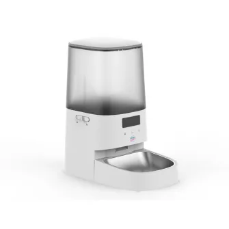 Easy Pet automatic pet feeder 5L for dogs and cats with Wi-Fi and App (Tuya Smart), Program from 1 to 10 meals/day, Touch panel, LED display, Child lock, Dual power modes: anti-bite USB cable/batteries (3xLR20/D not included), Semi-transparent container,