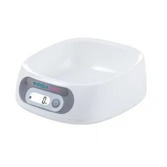 Easy Pet bowl with integrated scale for dry, wet food and fresh water; LCD display, Waterproof (IPX5), Bowl volume 0.6 litres, Liquid measurement function, Graduation 1g, White