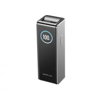 EcoFlow Rapid 25K Power Bank, 25.000mAh (90,00 Wh) Air-travel-friendly, 140W single port output, 170W total output, 2 Type-C ports: 140W, 1 USB-A port: 33W,  TFT Display, 157x54x58mm, 580g, 1 m drop resistant, Silver