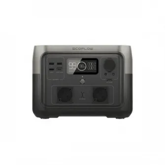 EcoFlow RIVER 2 MAX Portable Power Station, Capacity: 512Wh, AC Output: 500W total (surge 600W), Number outlets 11 (4 AC outlets, 3 USB-A, USB-C, 2 DC 5521 Output, Car Power Output: 126W Max), Mobile App, Net Weight: 6.1kg, Dimension: 27x 26x 19.6cm, Char