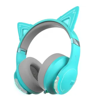 Edifier HECATE G5BT CAT Turquoise / Bluetooth Gaming On-ear headphones with microphone, RGB, 3.5mm / Bluetooth V5.2, Playback time 20 hours (light on); 36 hours (light off), Cute detachable cat ear with hall sensors, foldable design