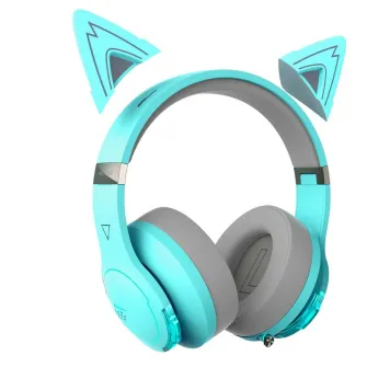 Edifier HECATE G5BT CAT Turquoise / Bluetooth Gaming On-ear headphones with microphone, RGB, 3.5mm / Bluetooth V5.2, Playback time 20 hours (light on); 36 hours (light off), Cute detachable cat ear with hall sensors, foldable design